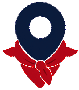 Logo Festayre, pin de localisation au foulard rouge